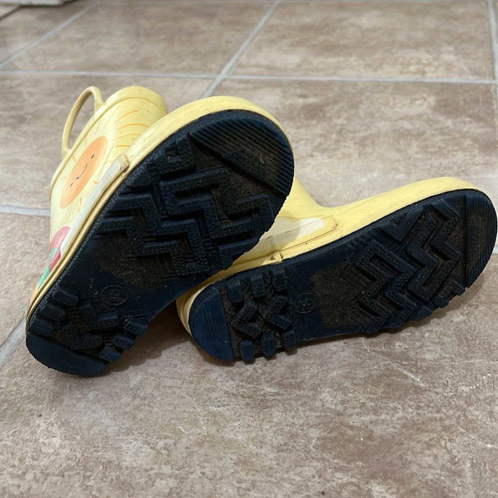 Yellow Kids Rain Boots - Picture 6 of 8